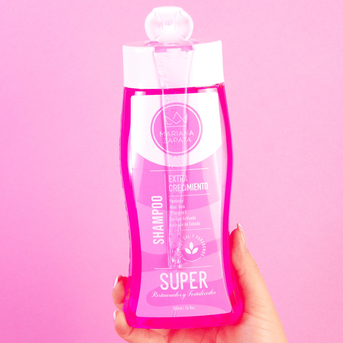 SHAMPOO EXTRA CRECIMIENTO CON CEBOLLA, PANTENOL Y ALOE VERA MARIANA ZAPATA