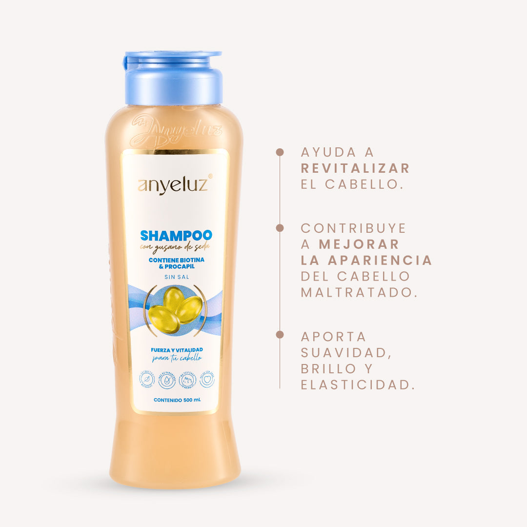 SHAMPOO CON GUSANO DE SEDA ANYELUZ